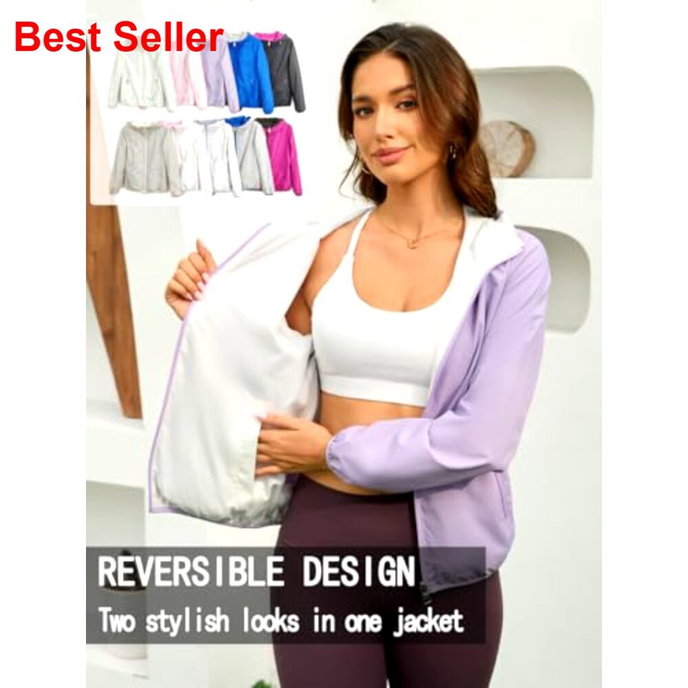 Reversible Rain Jacket Lightweight Waterproof Win… - image 5